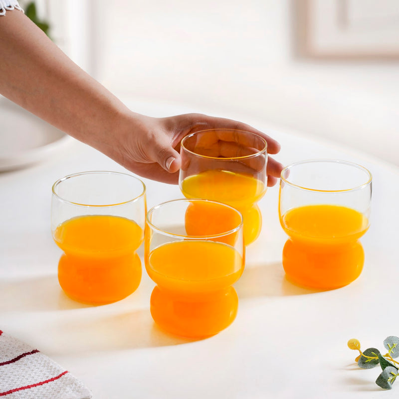 Transparent Borosilicate Glass Tumbler Set Of 4 310ml