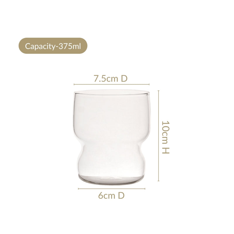 Transparent Borosilicate Glass Tumbler Set Of 4 310ml