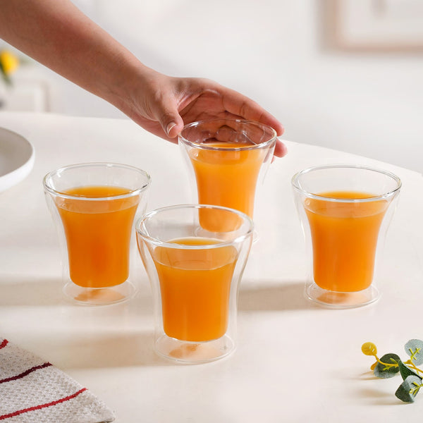 Transparent Double Walled Cocktail Glass Set Of 4 200ml