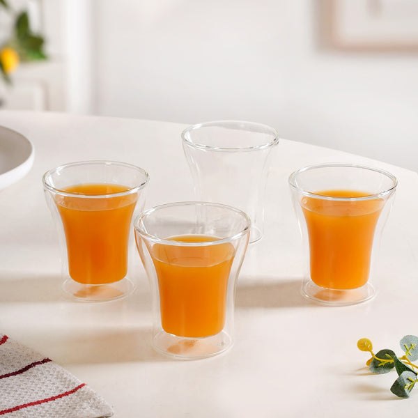 Transparent Double Walled Cocktail Glass Set Of 4 200ml