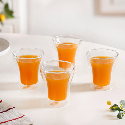 Transparent Double Walled Cocktail Glass Set Of 4 200ml