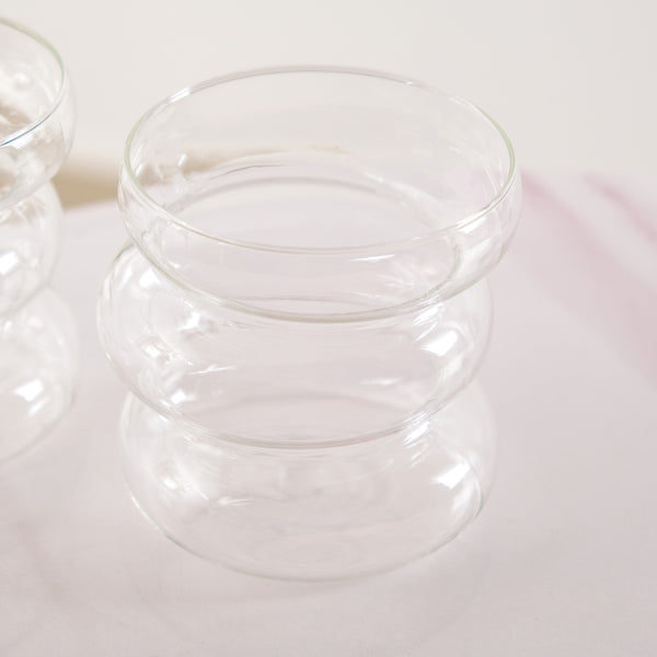 Transparent Layered Donut Glass Set Of 2 400ml