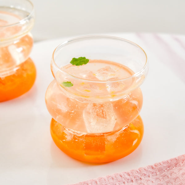 Transparent Layered Donut Glass Set Of 2 400ml
