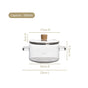 Transparent Ribbed Borosilicate Glass Cooking Pot With Lid 1800ml