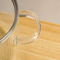 Transparent Ribbed Borosilicate Glass Cooking Pot With Lid 1800ml
