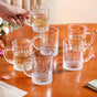 Transparent Ribbed Glass Coffee Mug Set Of 6 220ml