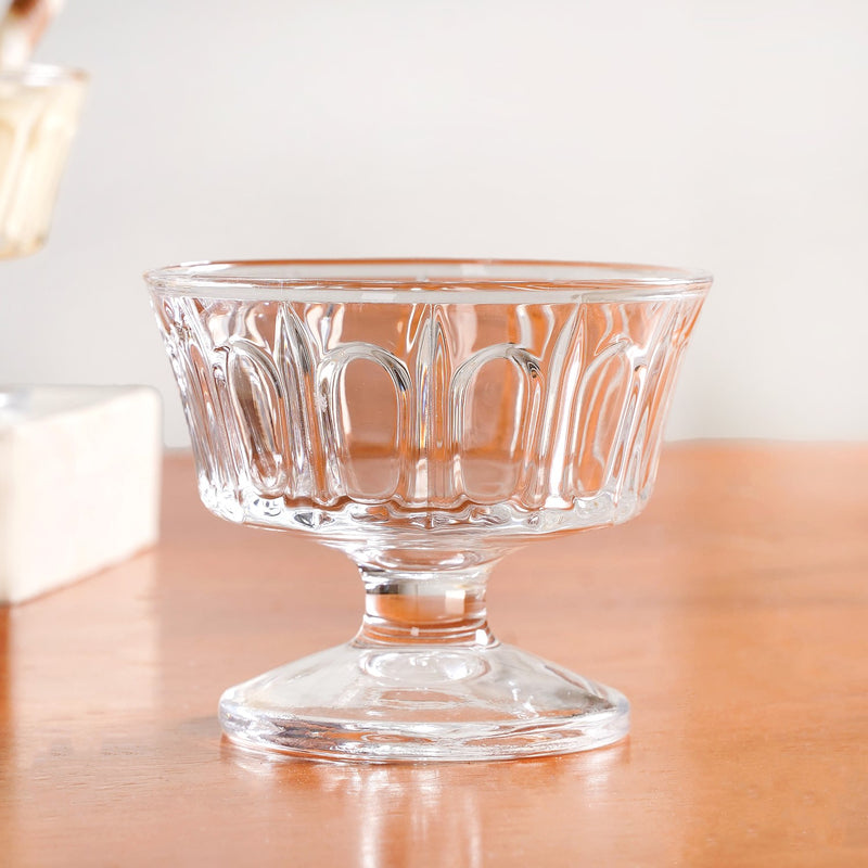 Transparent Thick Stem Dessert Bowls Set Of 6 120ml