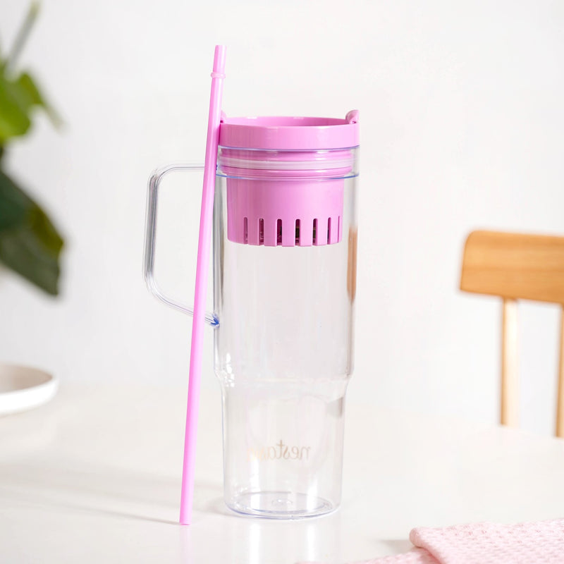 Transparent Water Bottle With Detachable Fruit Infuser 1300ml