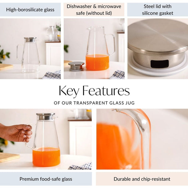 Transparent Glass Jug 1850ml