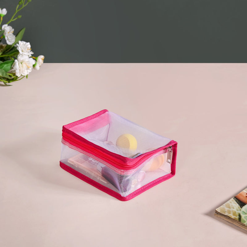 Travel Organiser Storage Bags In Pink Set Of 3