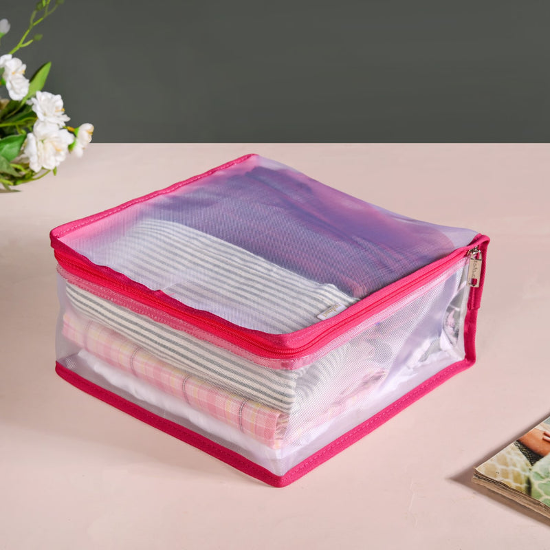 Travel Organiser Storage Bags In Pink Set Of 3