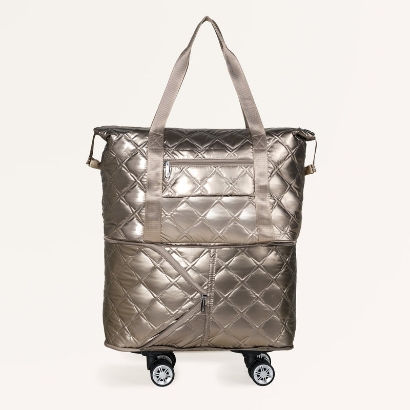 Waterproof Movo Expandable Rolling Duffle Bag Brown