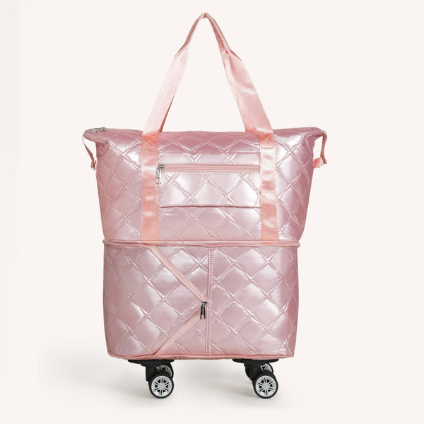 Movo Adjustable Travel Bag With Detachable Wheels Pearl Pink