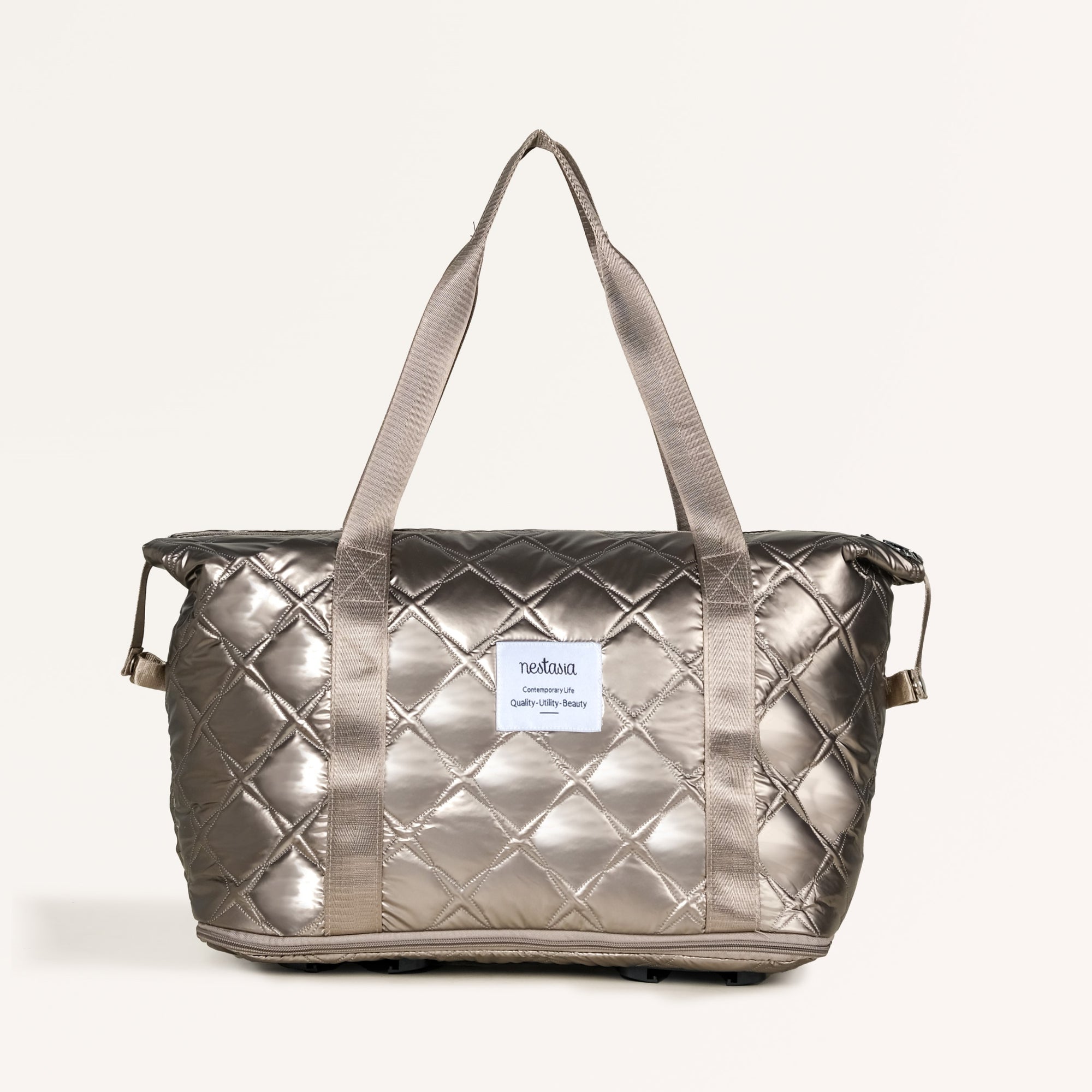 Movo Expandable Rolling Duffle Bag With Detachable Wheels Metallic