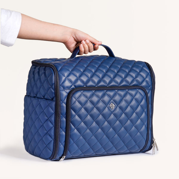 Blue Quilted Travel Bag
