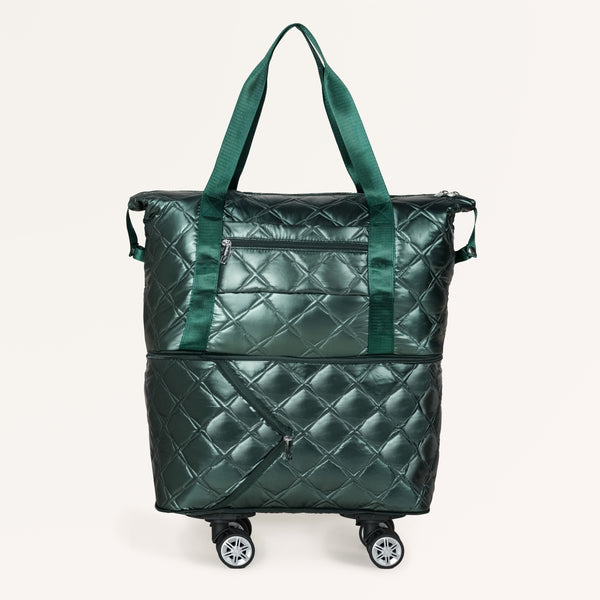 Expandable Movo Travel Bag With Removable Wheels Metallic Green