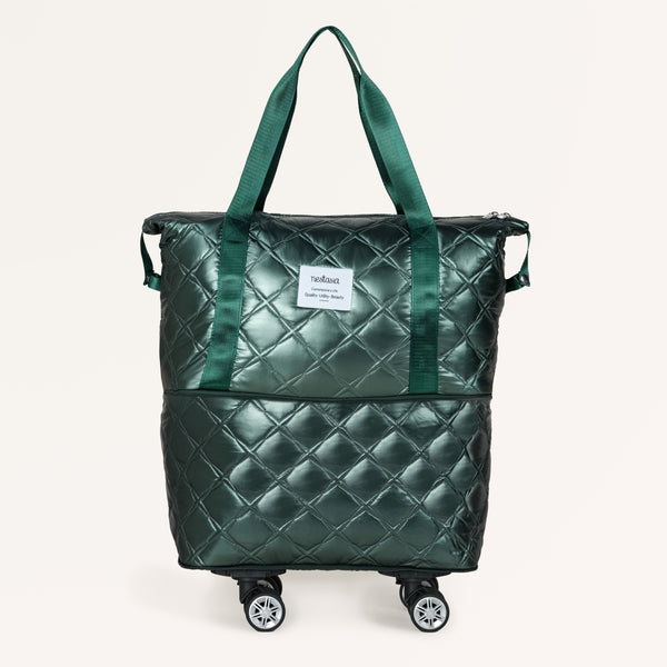 Expandable Movo Travel Bag With Removable Wheels Metallic Green