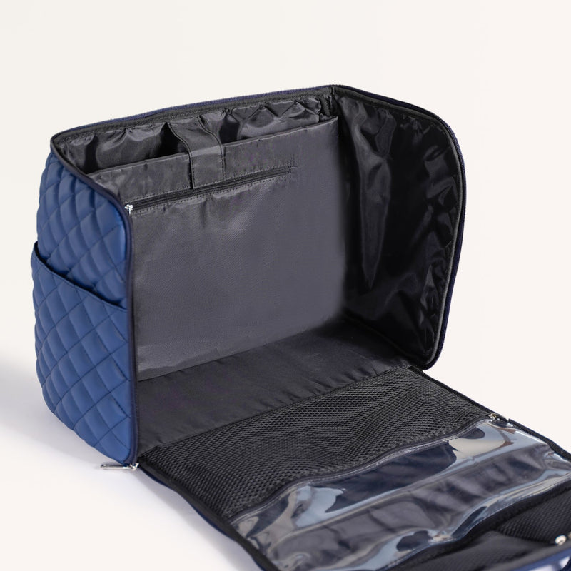 Blue Quilted Travel Bag