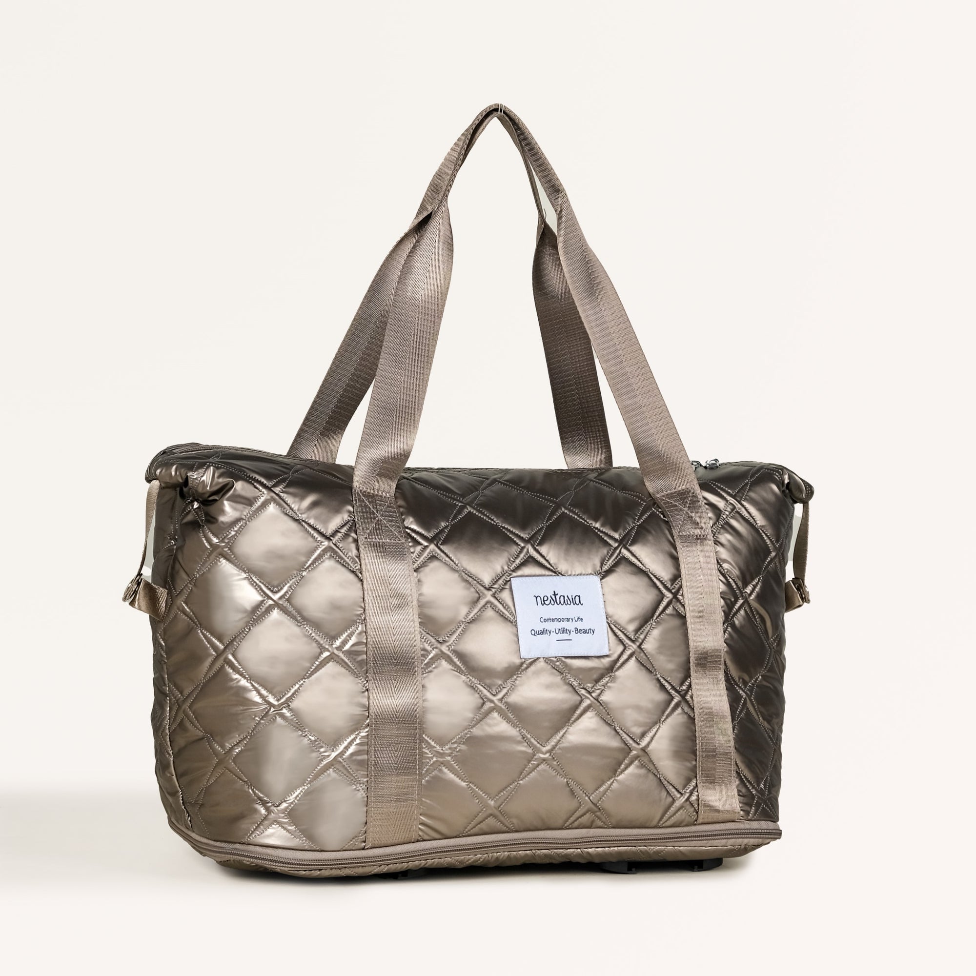 Movo Expandable Rolling Duffle Bag With Detachable Wheels Metallic