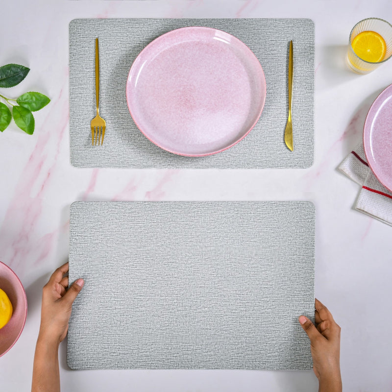 Treewood Grey Textile Print Placemat Set Of 6