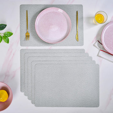 Treewood Grey Textile Print Placemat Set Of 6