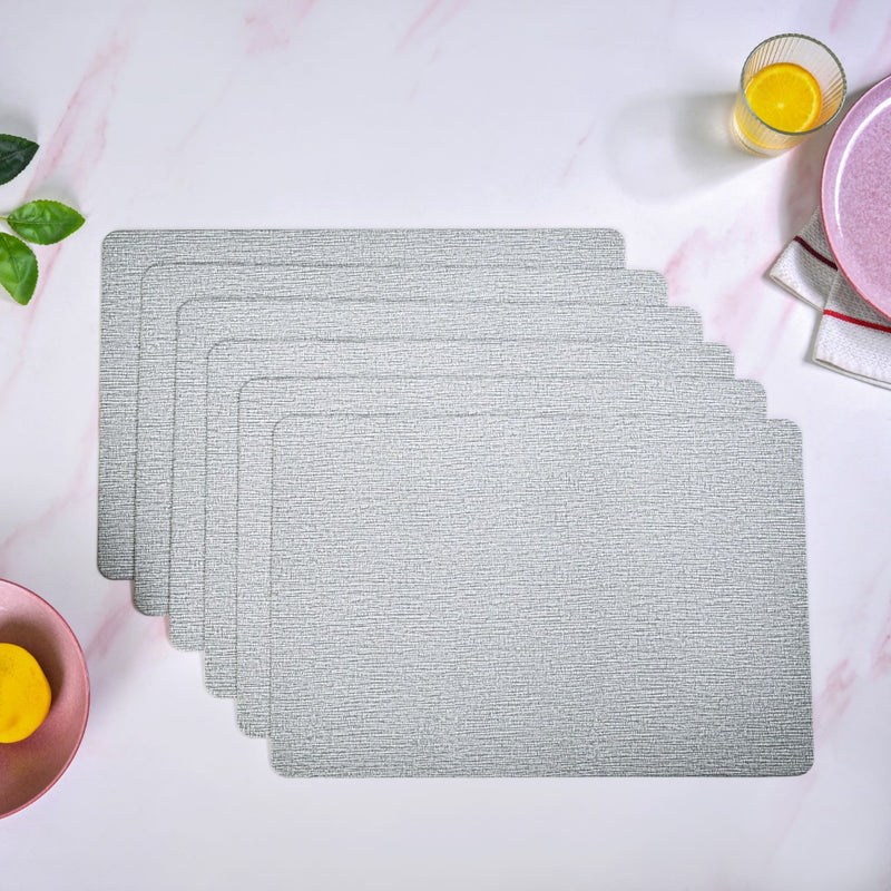Treewood Grey Textile Print Placemat Set Of 6
