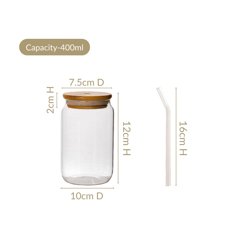 Trendy Cola Can Glass Tumbler With Straw And Lid Set Of 2 400ml