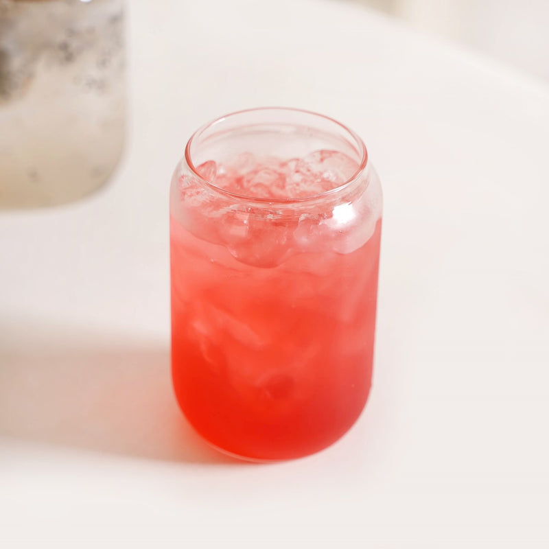 Trendy Glass Tumbler With Straw And Wooden Lid Set Of 2 400ml