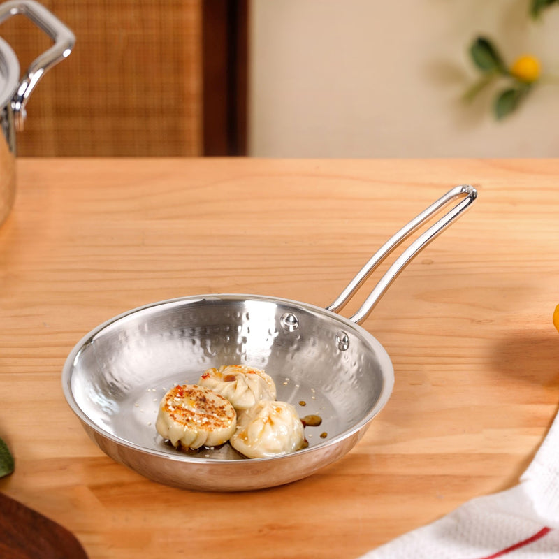 Tri-Ply Hammered Stainless Steel Frying Pan 1000ml