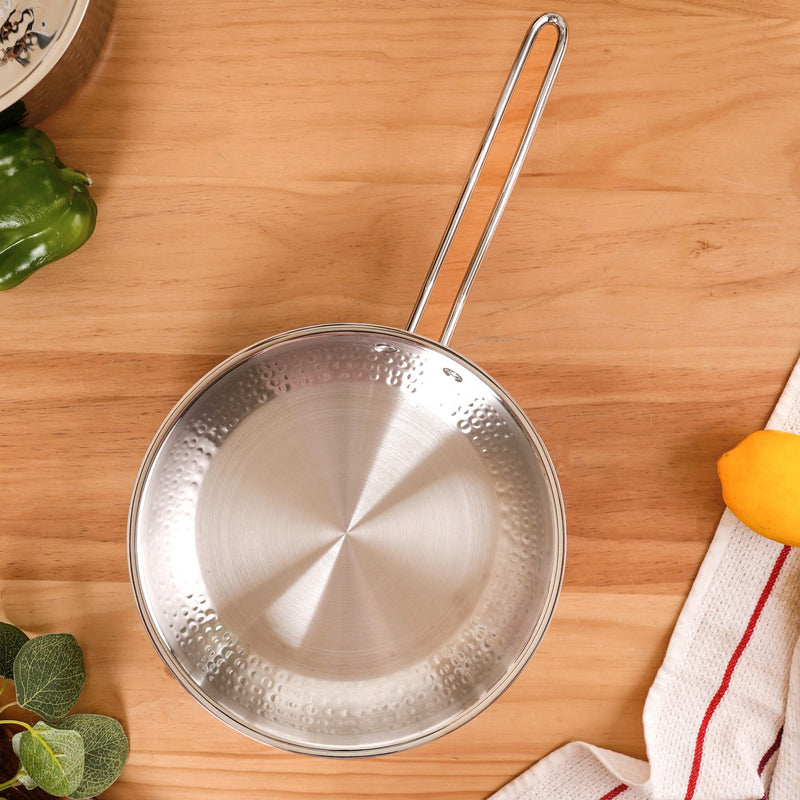 Tri-Ply Hammered Stainless Steel Frying Pan 1750ml