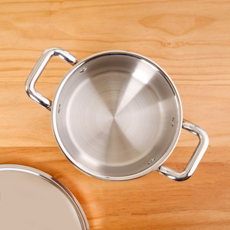 Tri Ply Stainless Steel Casserole Pot With Lid 2300ml
