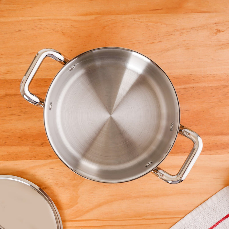 Tri Ply Stainless Steel Casserole Pot With Lid 3000ml