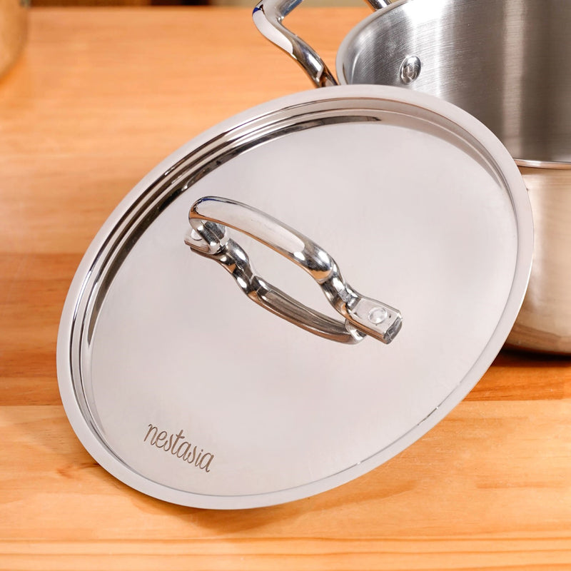 Tri Ply Stainless Steel Casserole Pot With Lid 4000ml