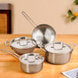 TriCore Cookware Set With Frying Pan Kadai Casserole And Sauce Pan
