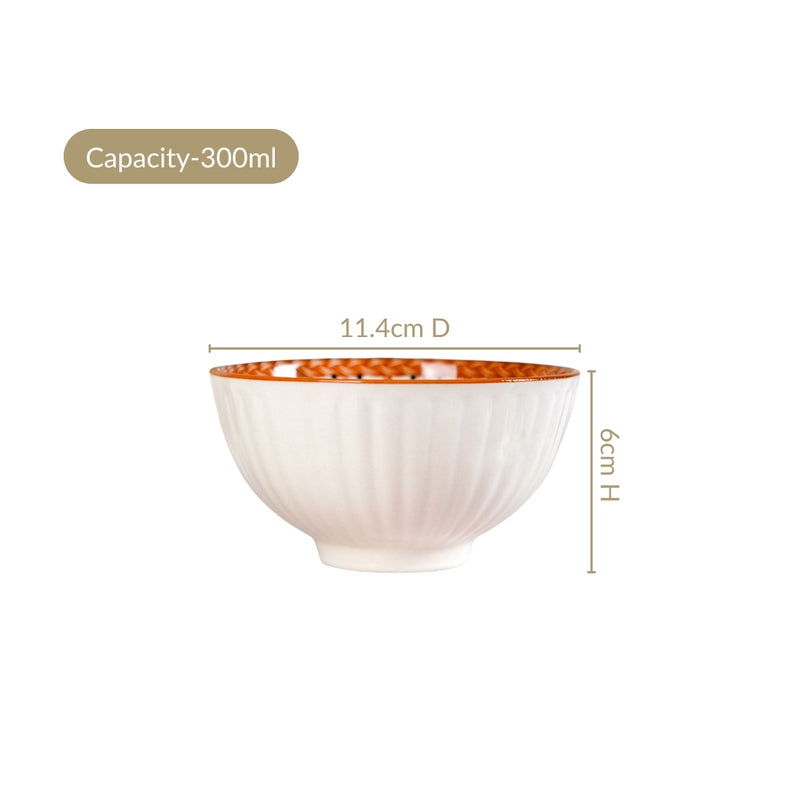Tribal Print Ceramic Bowls Set Of 4 300ml
