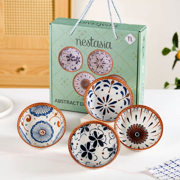 Tribal Print Ceramic Bowls Set Of 4 300ml