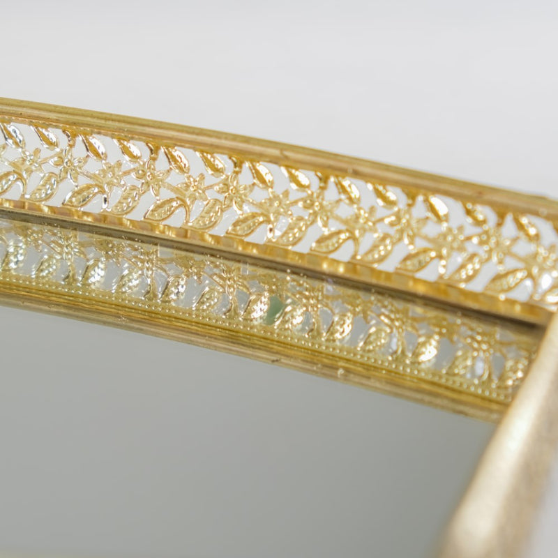 Luxury Mirror Tray Gold Set Of 3