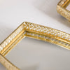 Luxury Mirror Tray Gold Set Of 3