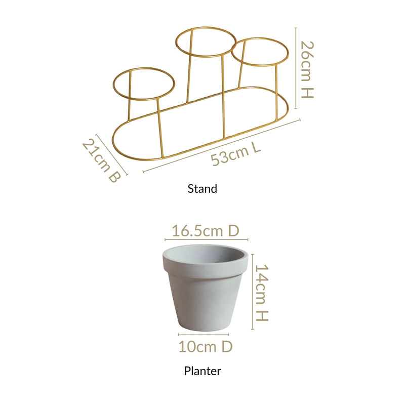 Triple Indoor Planter With Stand