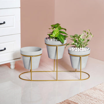 Triple Indoor Planter With Stand