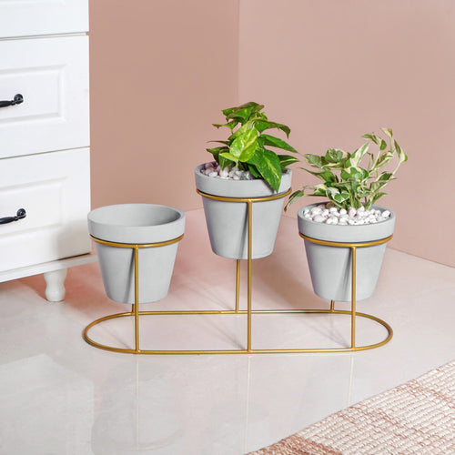 Triple Indoor Planter With Stand