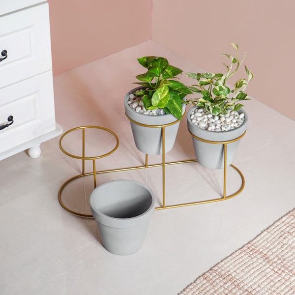 TerraTier Indoor Planter With Stand Grey