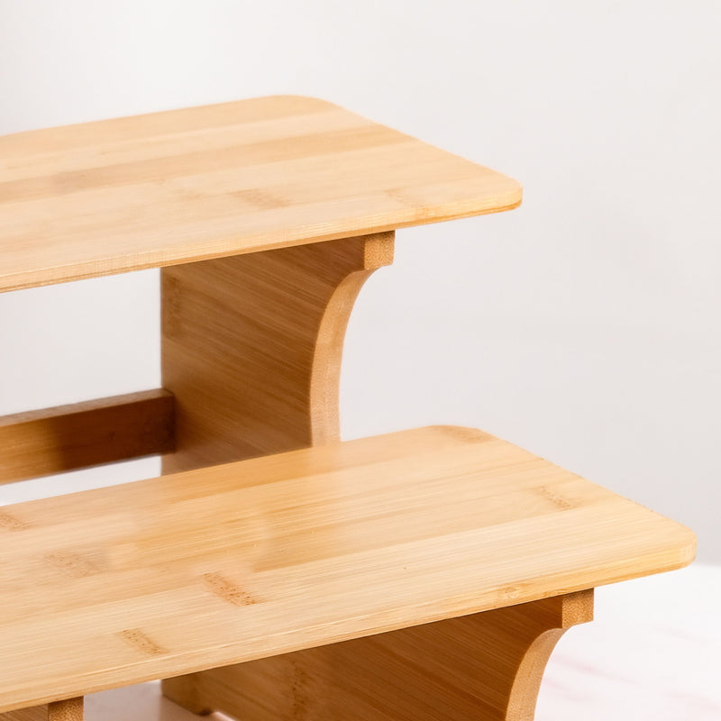 Triple Layer Bamboo Platter Stand