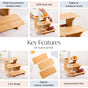 Triple Steps Bamboo Platter Stand