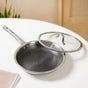 Non Stick Triply Induction Safe Honeycomb Frypan With Lid 2000ml