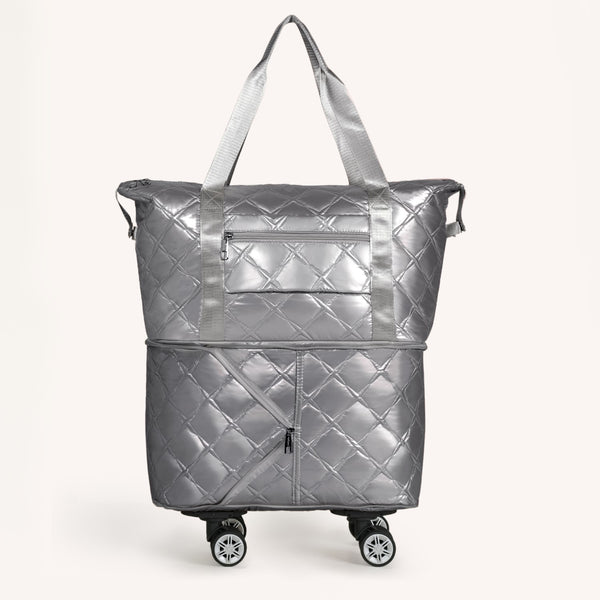 Movo Expandable Travel Bag With Removable Wheels Silver