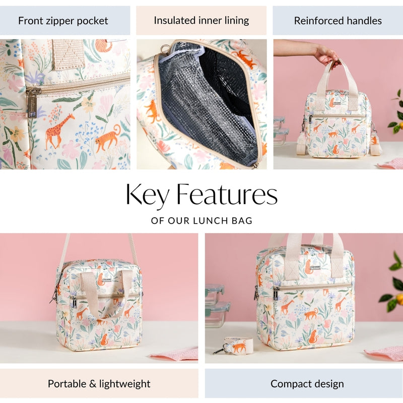 Tropical Safari Animal Print Lunch Bag