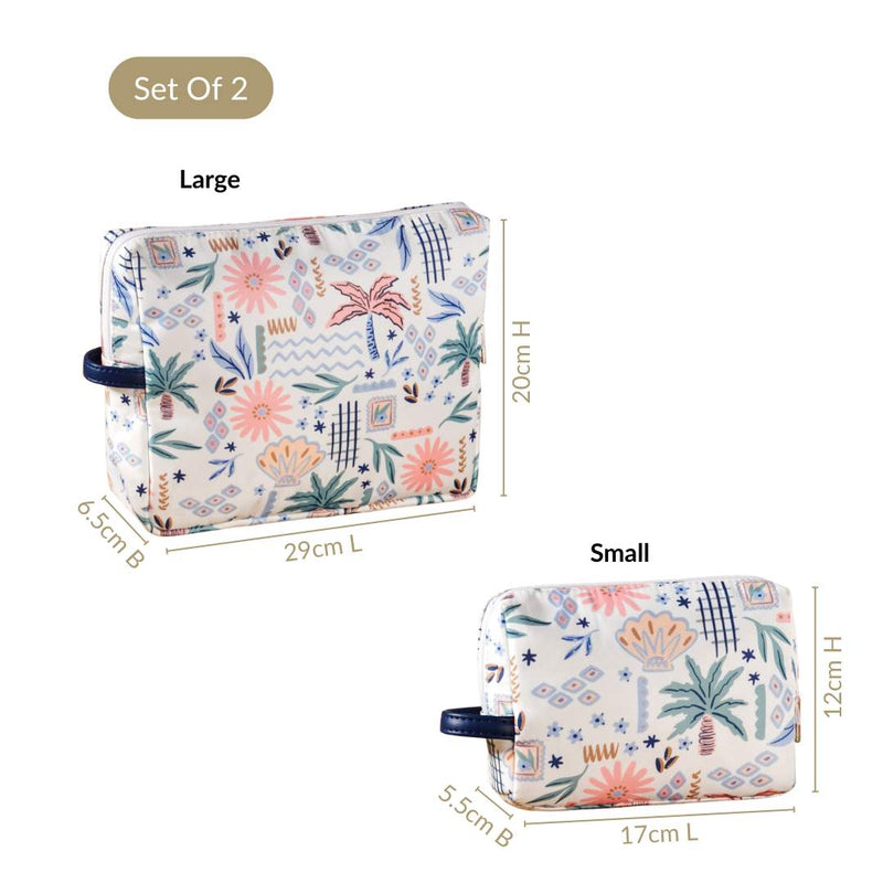 Tropical Travel Toiletry Kit Bag Set Of 2
