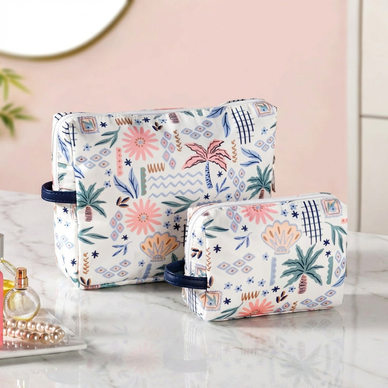 Tropical Travel Toiletry Kit Bag Set Of 2