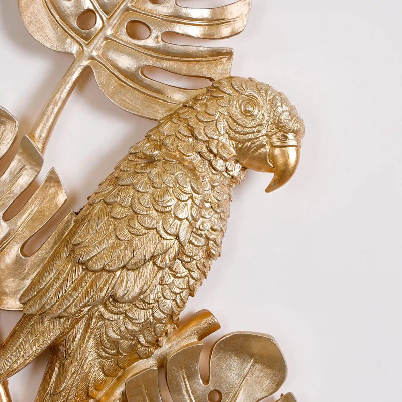 Tropical Parrot Wall Decor Gold